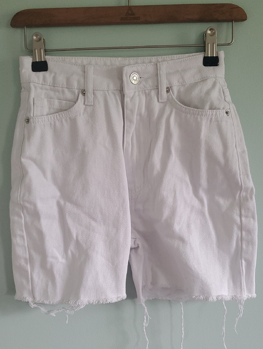 Women's White Denim Cutoff Shorts - Casual Five-Pocket Style